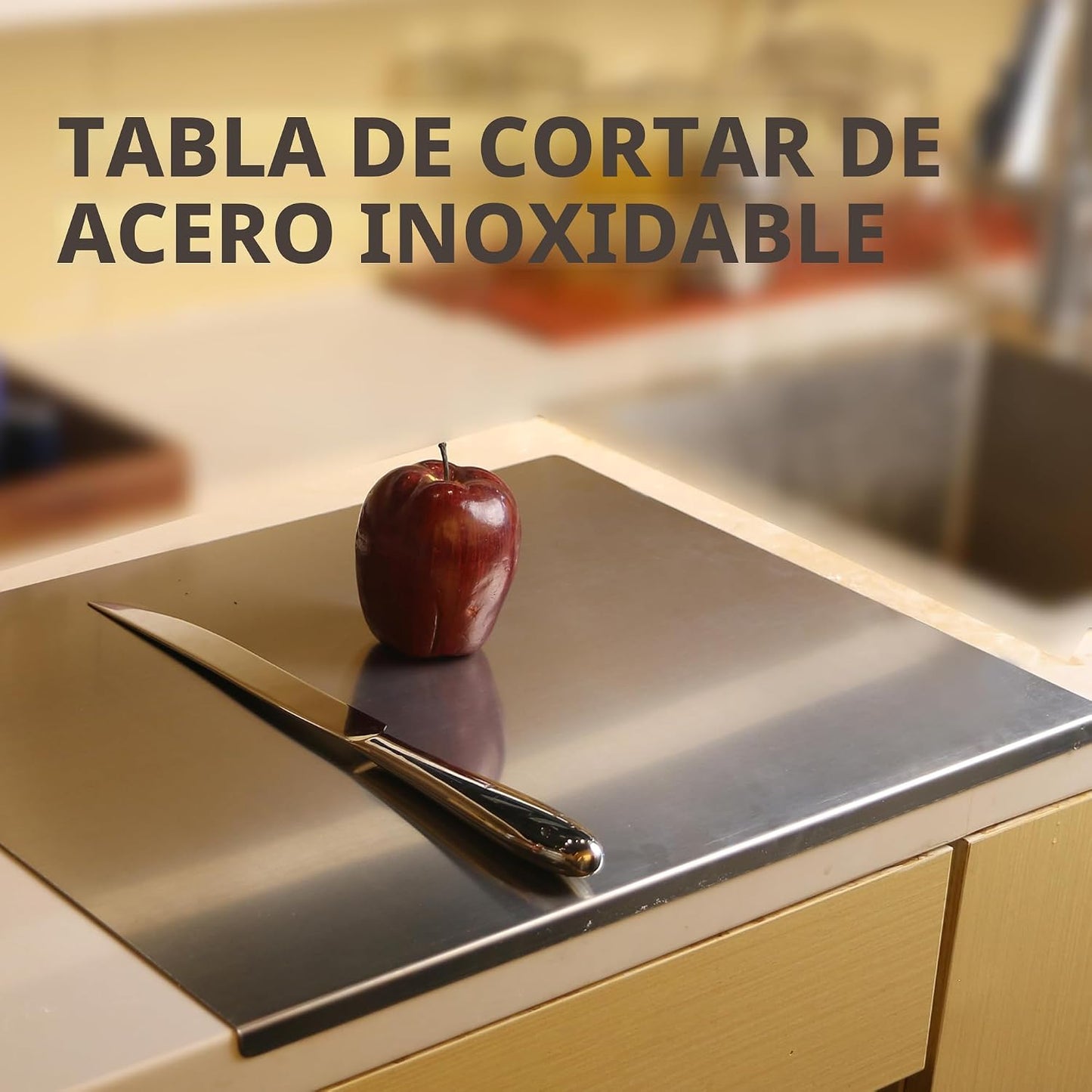 Tablas de cortar de acero inoxidable para cocina, alfombrillas de c...