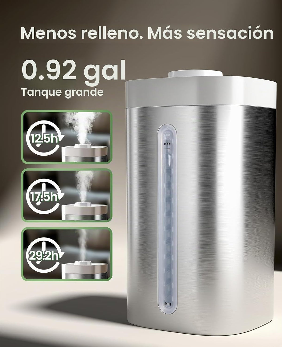 Jack &amp; Rose Humidificador de acero inoxidable, fácil de limpiar...