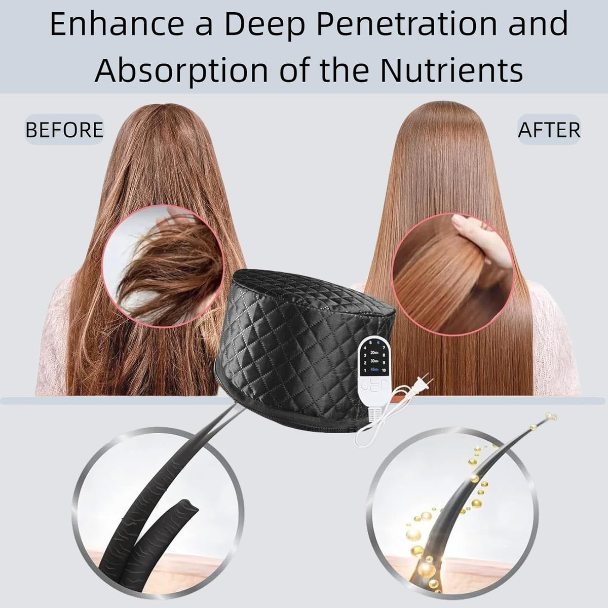 Vaporizador de cabello para cabello natural (uso doméstico), contro...