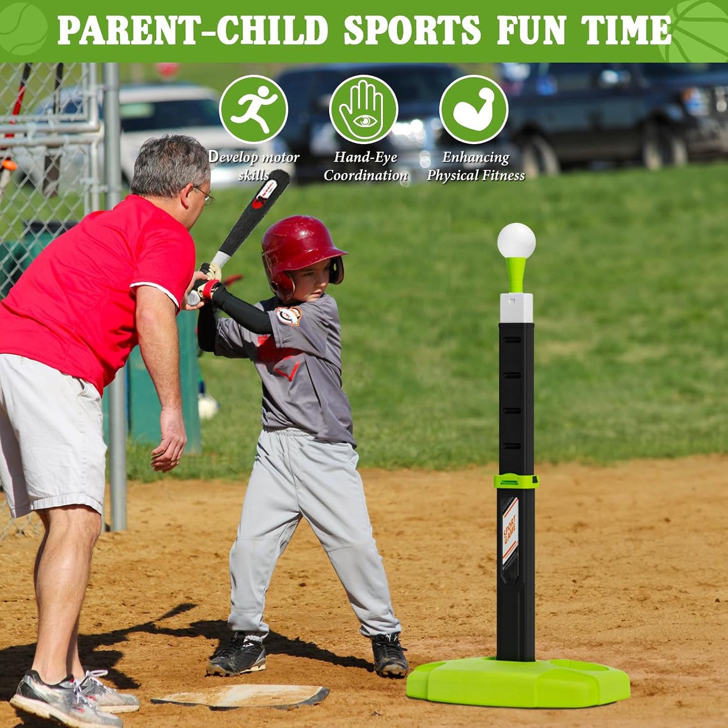 Juego de aro de baloncesto y tee ball 3 en 1 para niños pequeños: s...