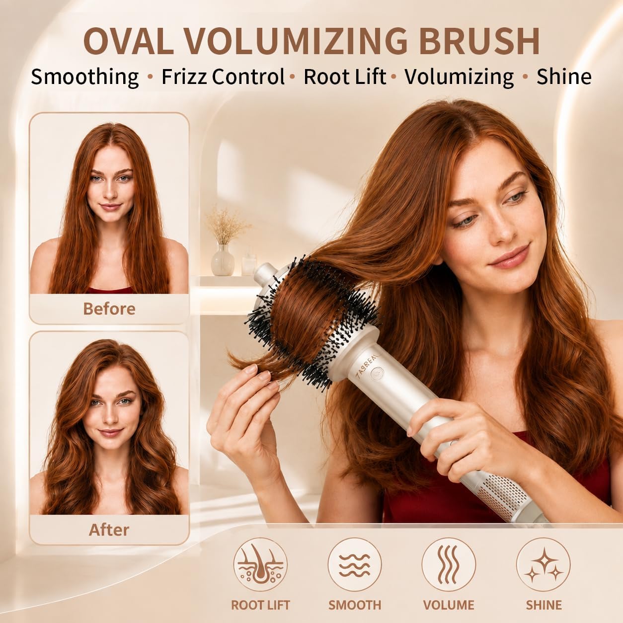 TASREAL 5 en 1 Air Styler, cepillo secador de pelo caliente con riz...