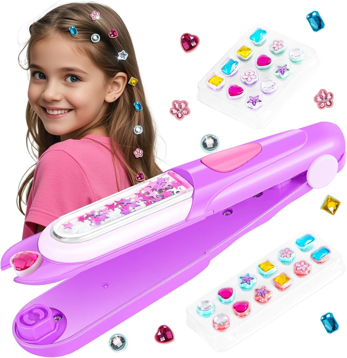 kidzkube Kit de Sellador de Gemas para Cabello, Joyas Brillantes pa...