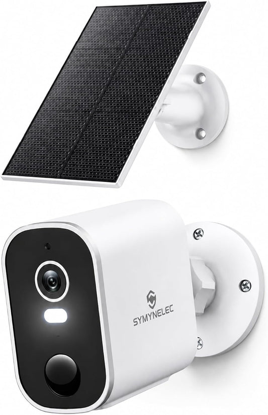 SYMYNELEC Cámaras de seguridad solares inalámbricas para exteriores...