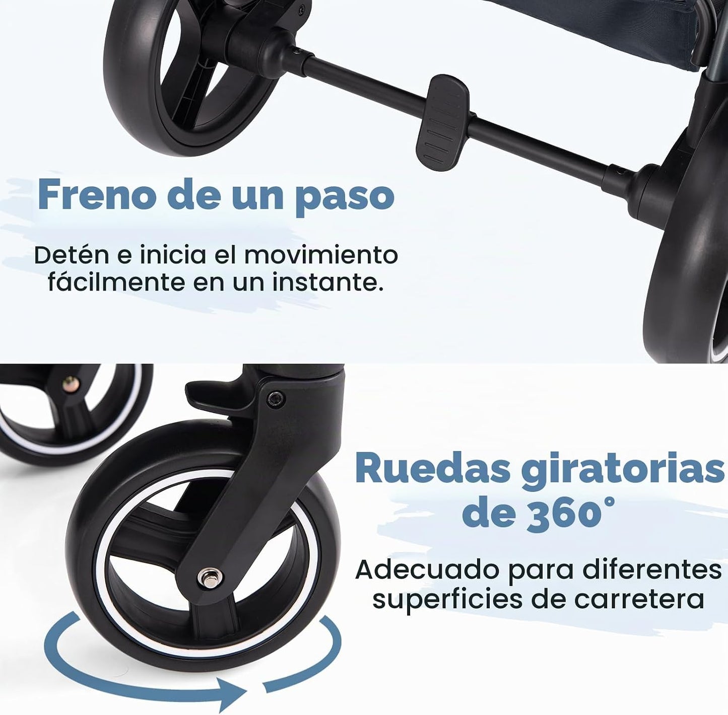 INFANS Cochecito de bebé 2 en 1, cuna convertible para recién nacid...