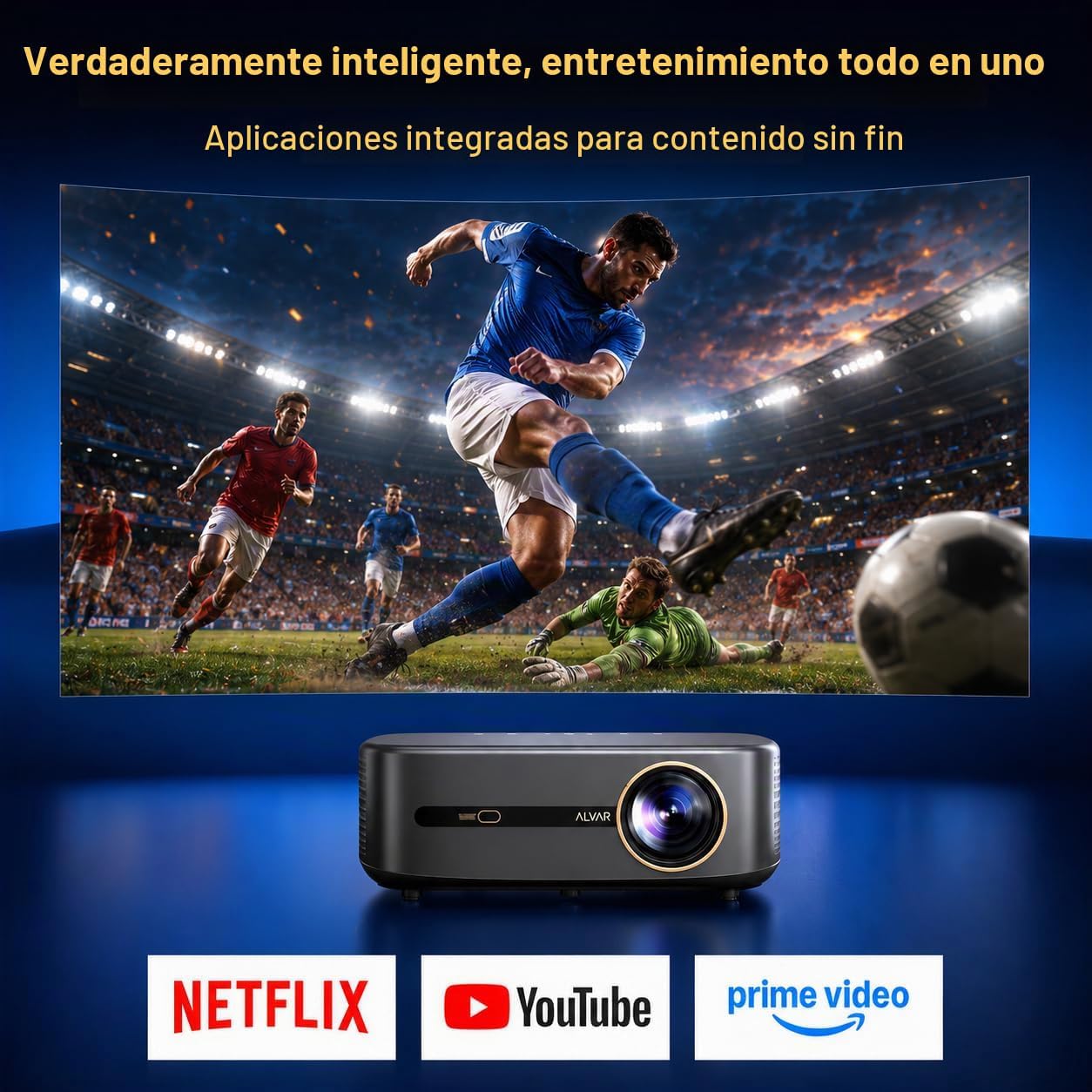 Proyector inteligente compatible con 4K actualizado Alvar con 2500...