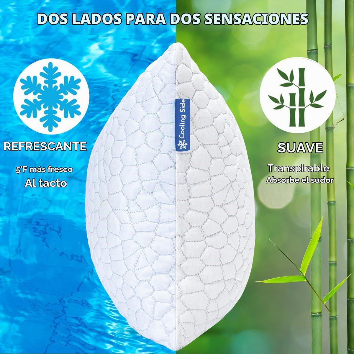 QUTOOL - Almohada hipoalergénica, espuma viscoelástica, gel tritura...