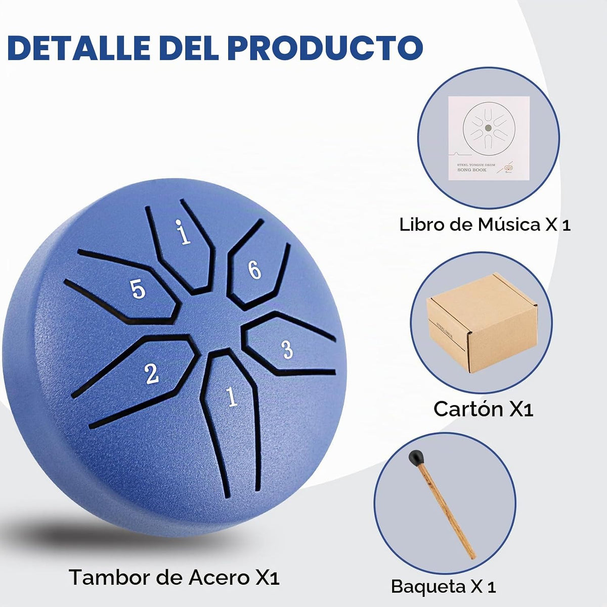 EASTROCK Mini Tambor de Lengua de Acero para Niños 3 Pulgadas 6 Not...