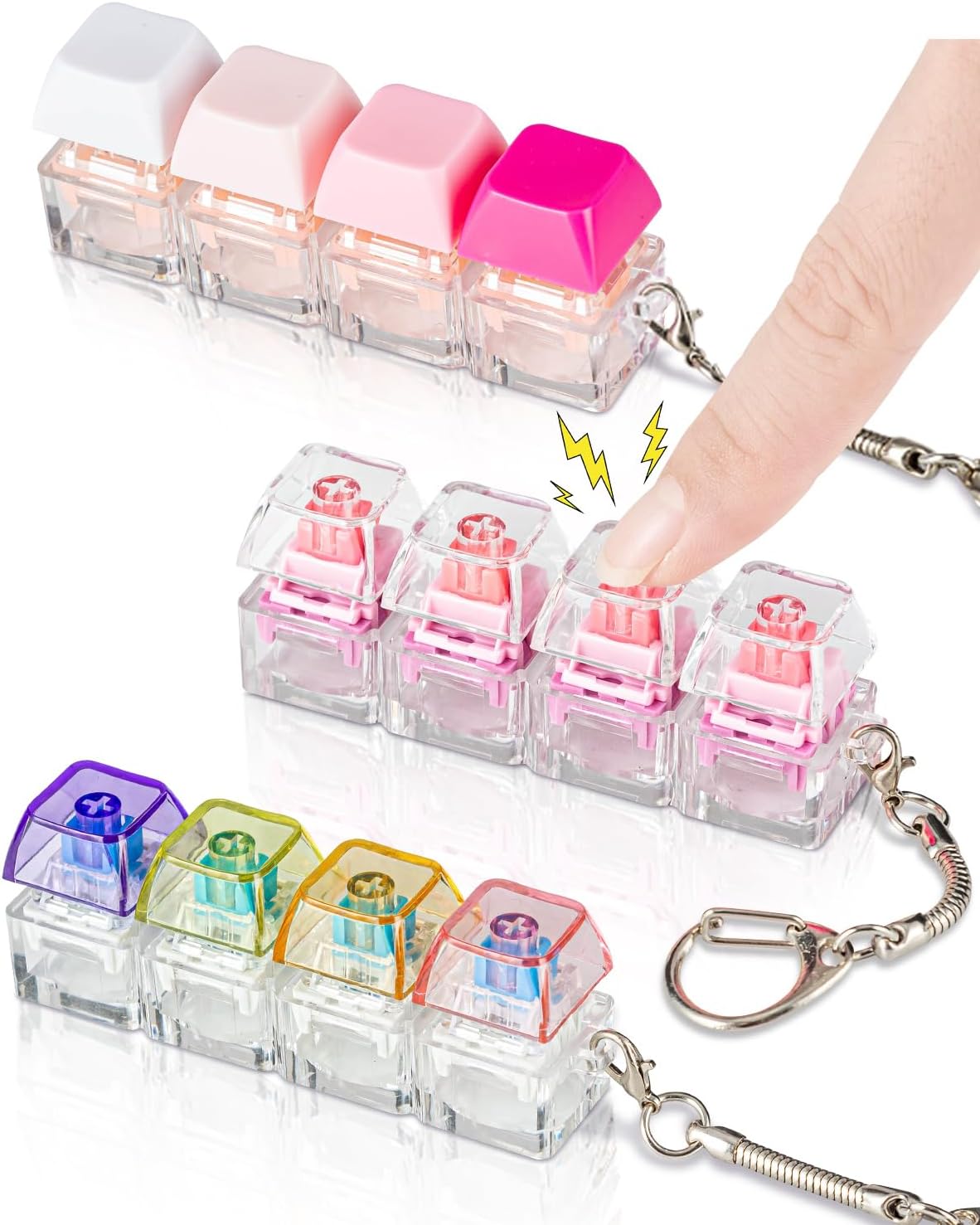 3PCS Clicky Keyboard Fidget Toy para aliviar el estrés, niños adult...