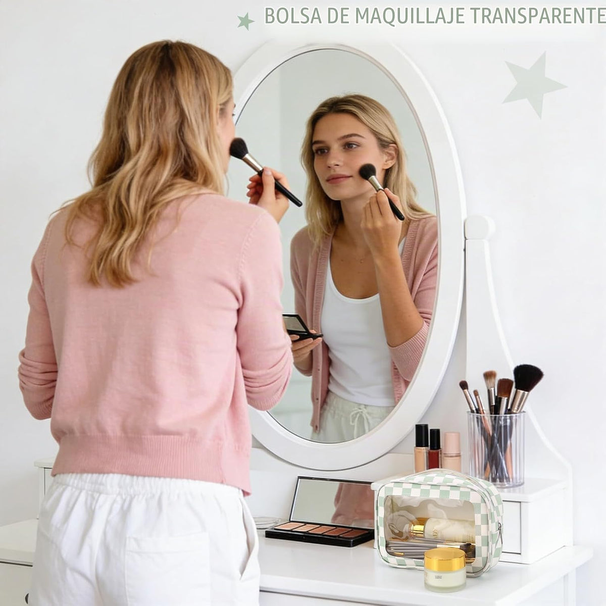 YOPCDJ Bolsa de aseo transparente de 3 piezas, aprobada por la TSA,...
