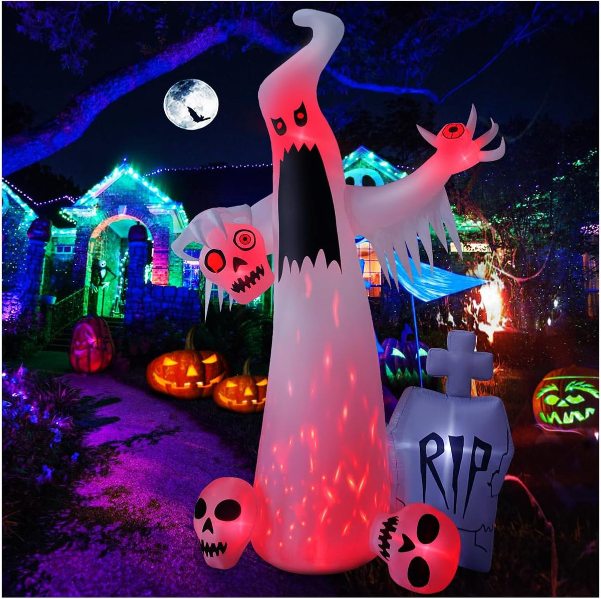 HOPOCO Inflables de Halloween de 12 pies para decoración al aire li...
