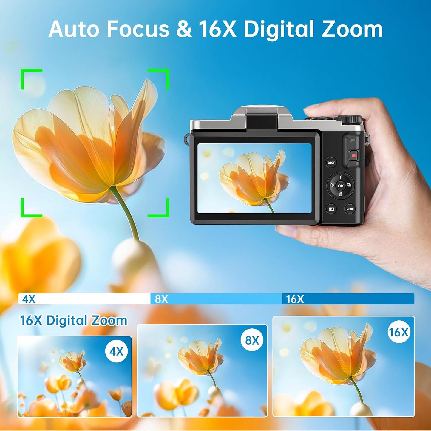 Cámara digital 4K para fotografía con WiFi 64MP Cámara de vlogging...