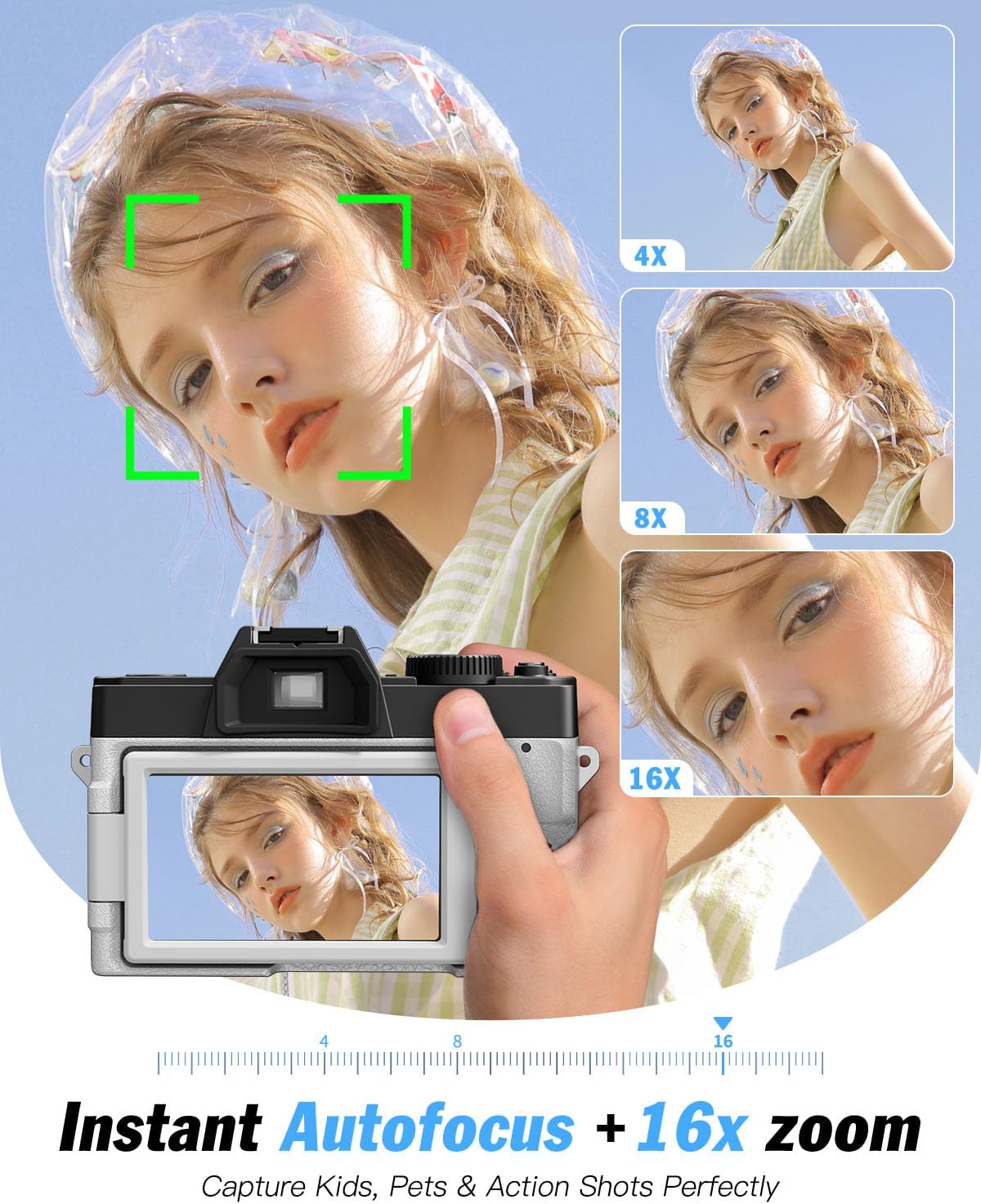 Cámaras digitales de 8K 64MP para fotografía, zoom 16X, 3 filtros d...