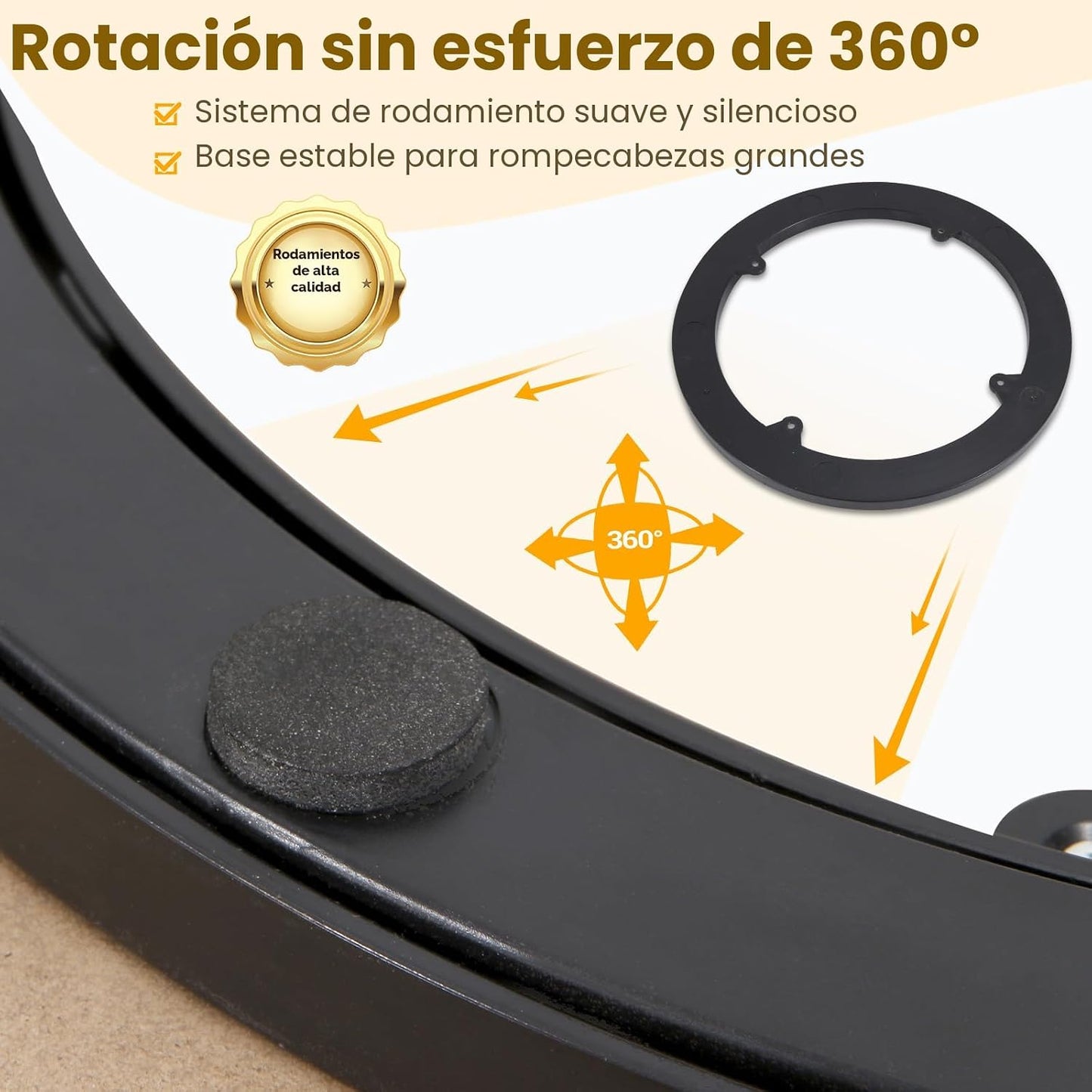 Tablero giratorio de rompecabezas de 1500 piezas con 4 cajones, mes...