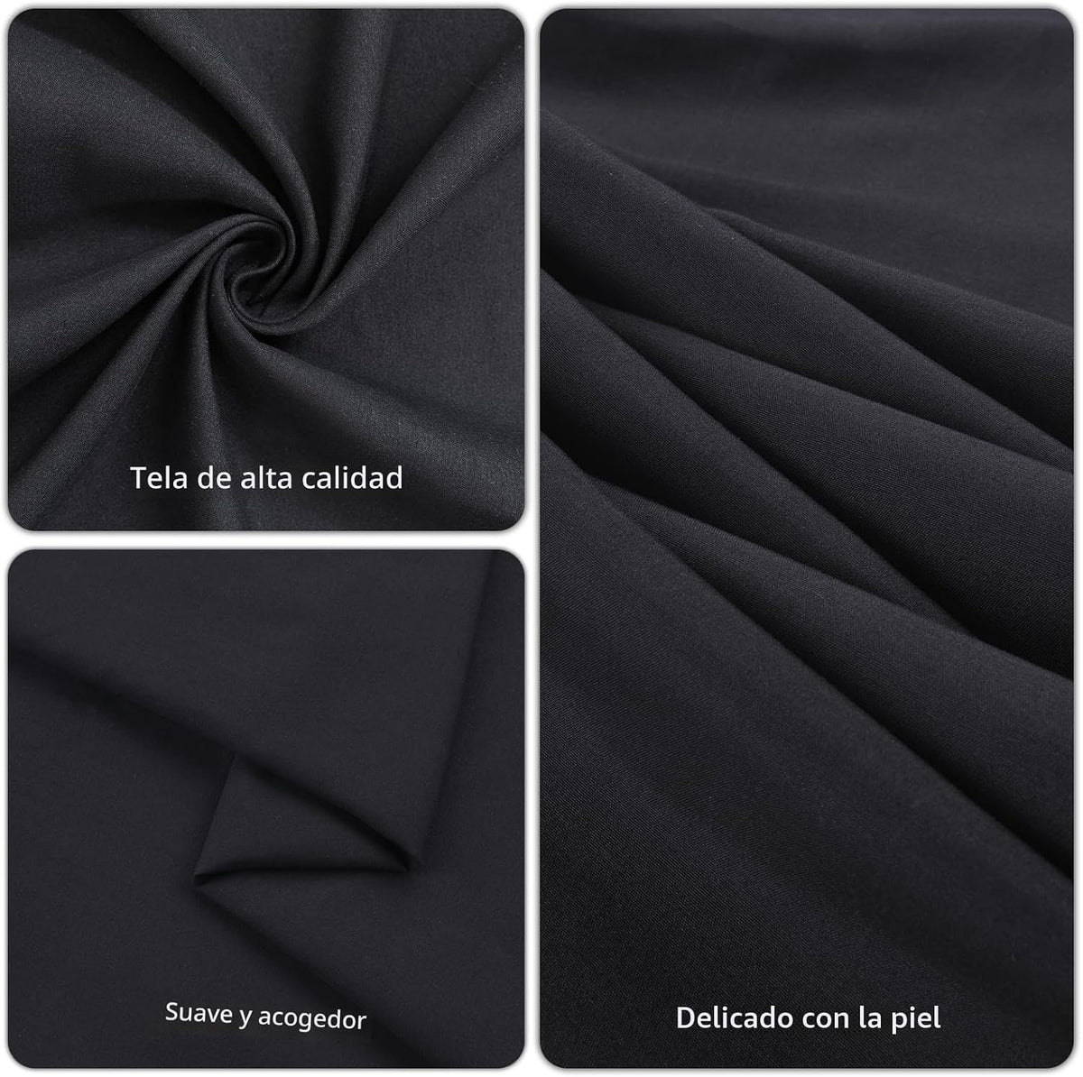 pepmily Paquete de 8 manteles negros de 60 x 102 pulgadas para mesa...
