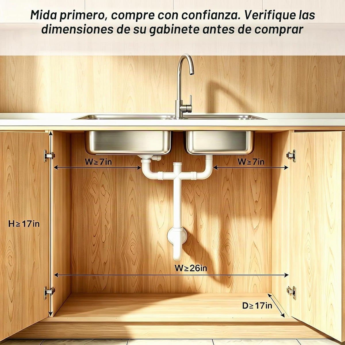 Paquete de 2 organizadores para debajo del fregadero, organizador d...