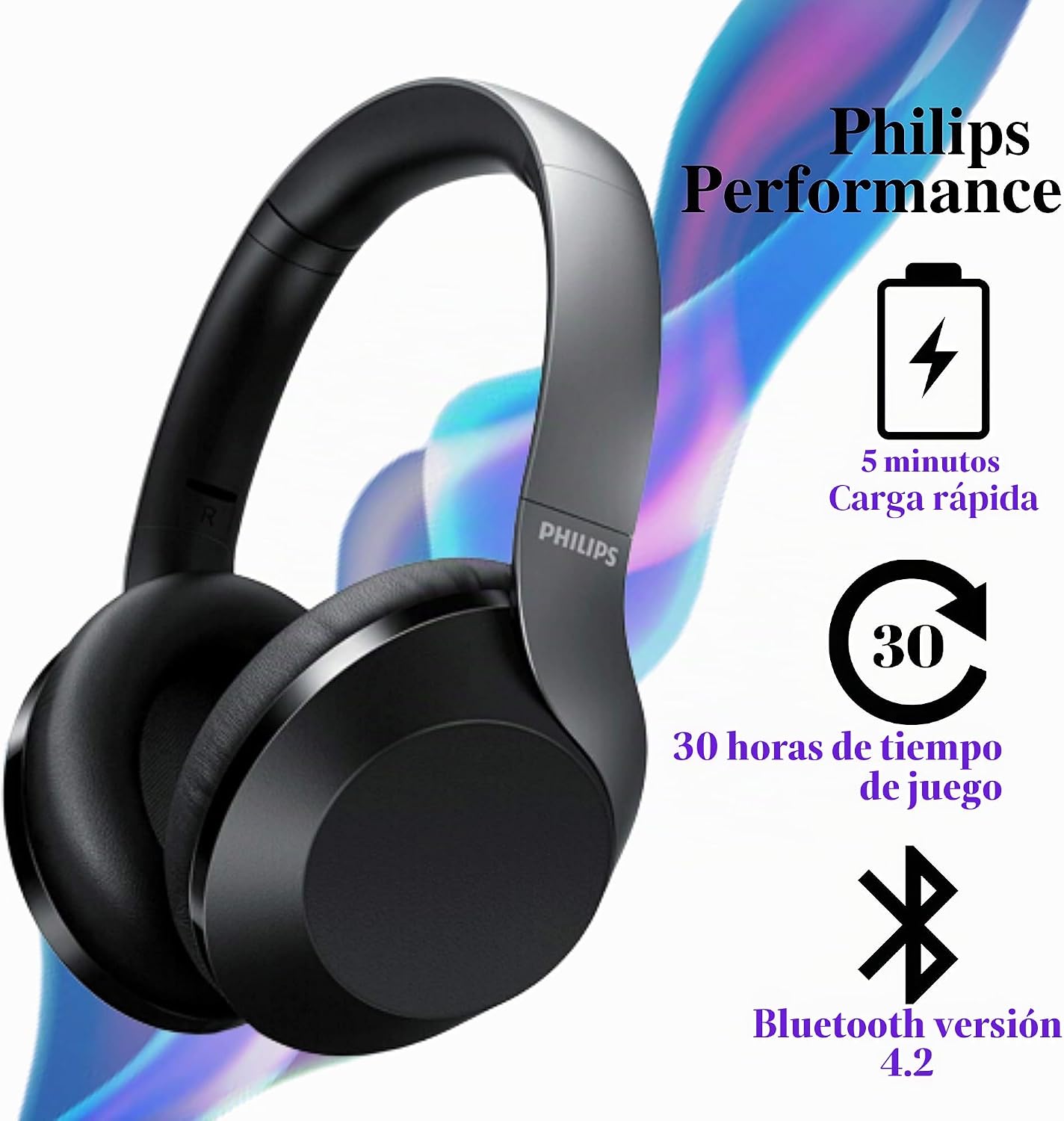 Philips PH802 Auriculares inalámbricos Bluetooth sobre la oreja con...
