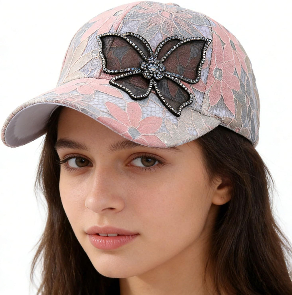 Gorra de béisbol con incrustaciones de diamantes de imitación brill...
