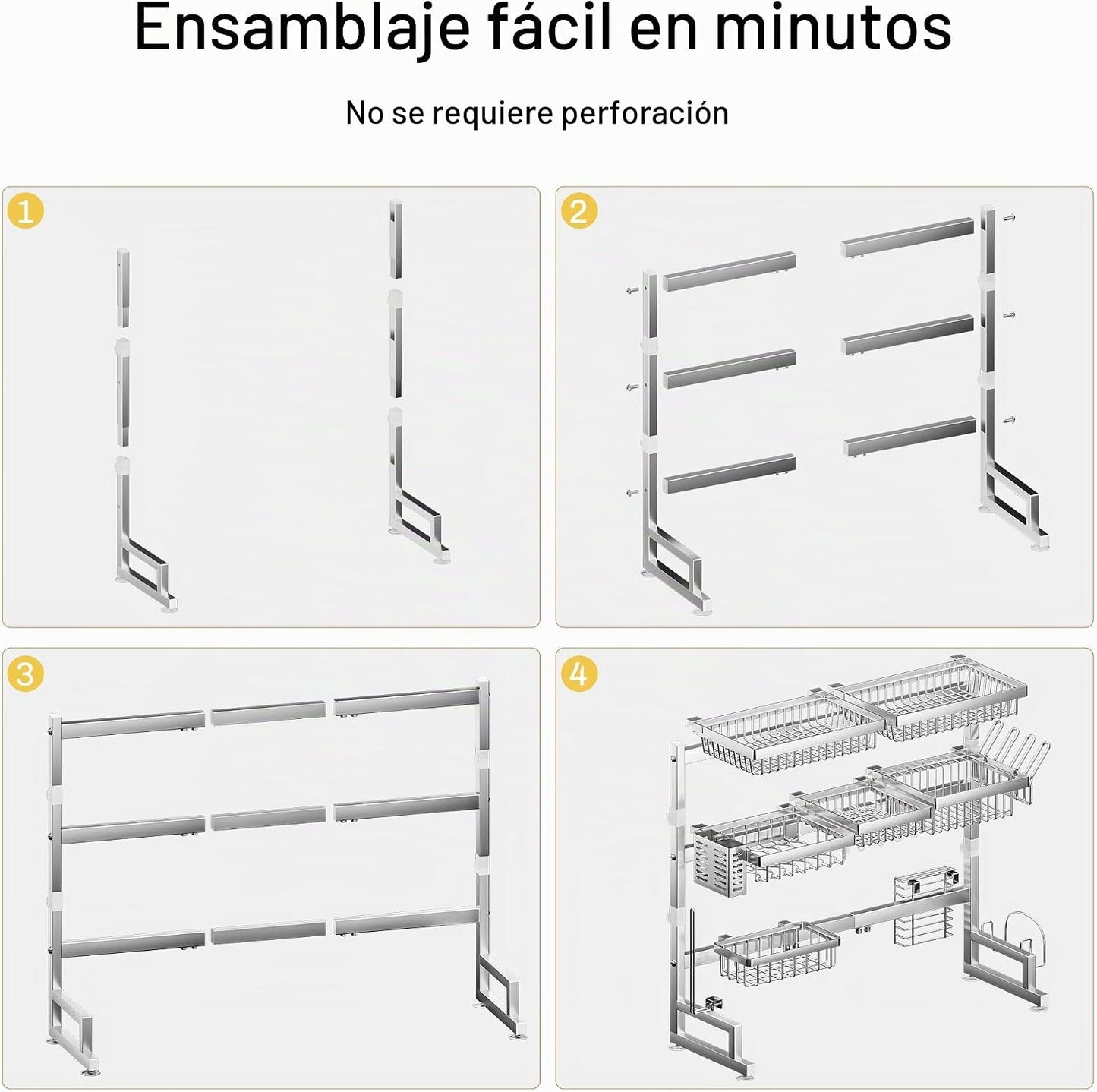 ADBIU Lujoso escurridor de platos de acero inoxidable 304 para colo...