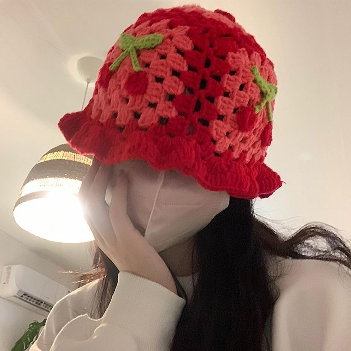 Busnos Sombreros de ganchillo para mujer, sombrero hecho a mano, li...