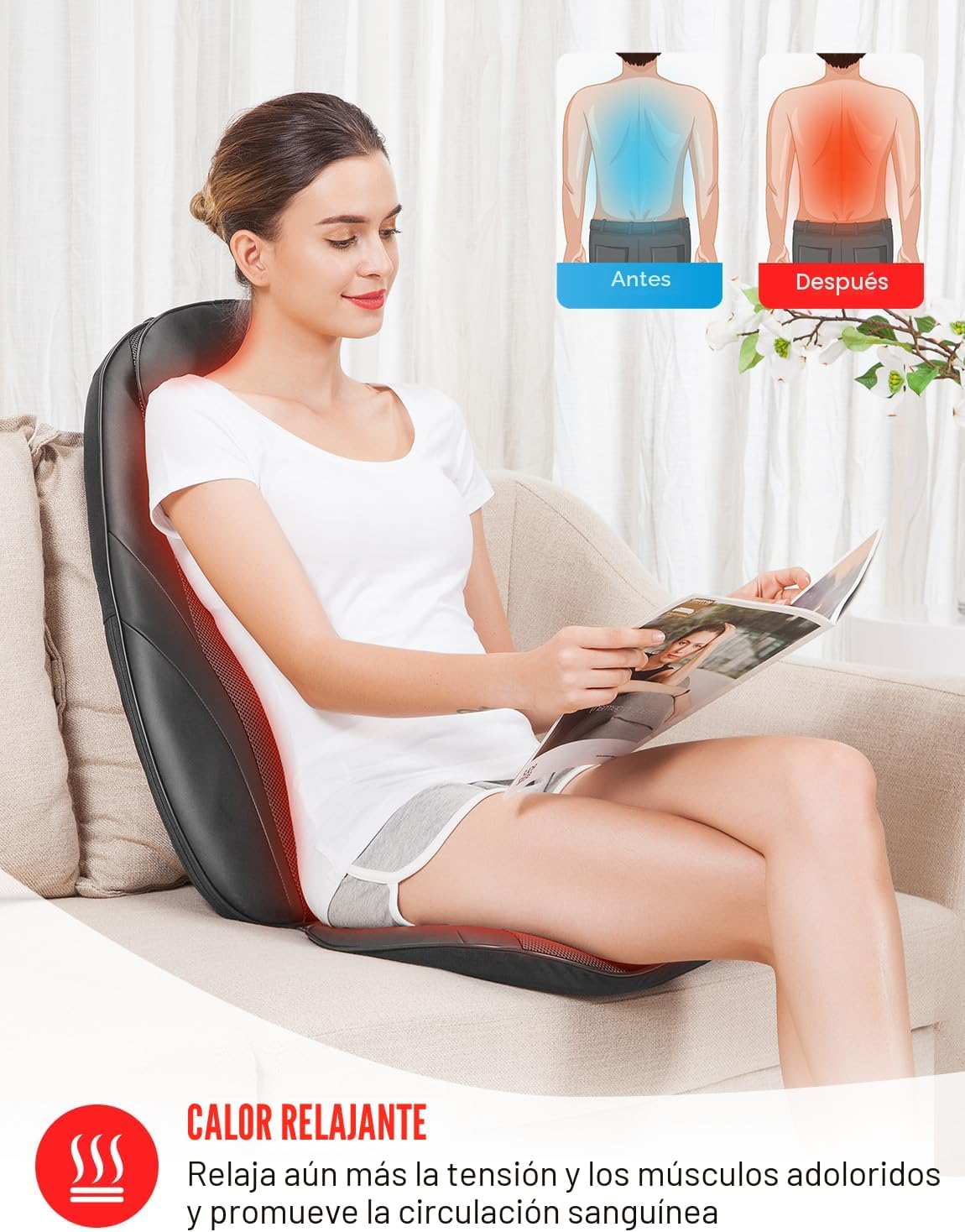Snailax - Masajeador de espalda con calor, regalos para hombres, mu...