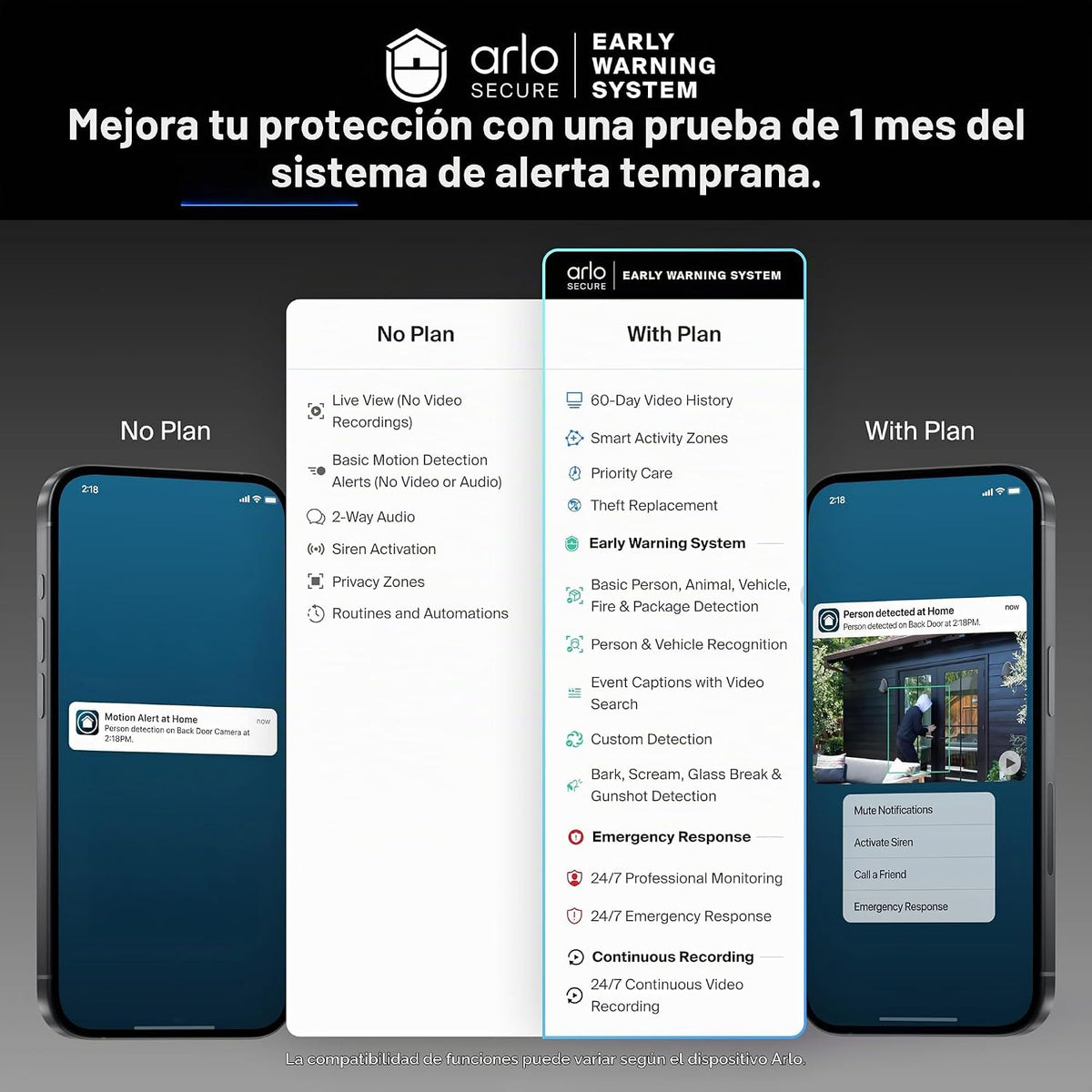 Arlo Timbre de video 2K (2.ª generación) inalámbrico o con cable -...