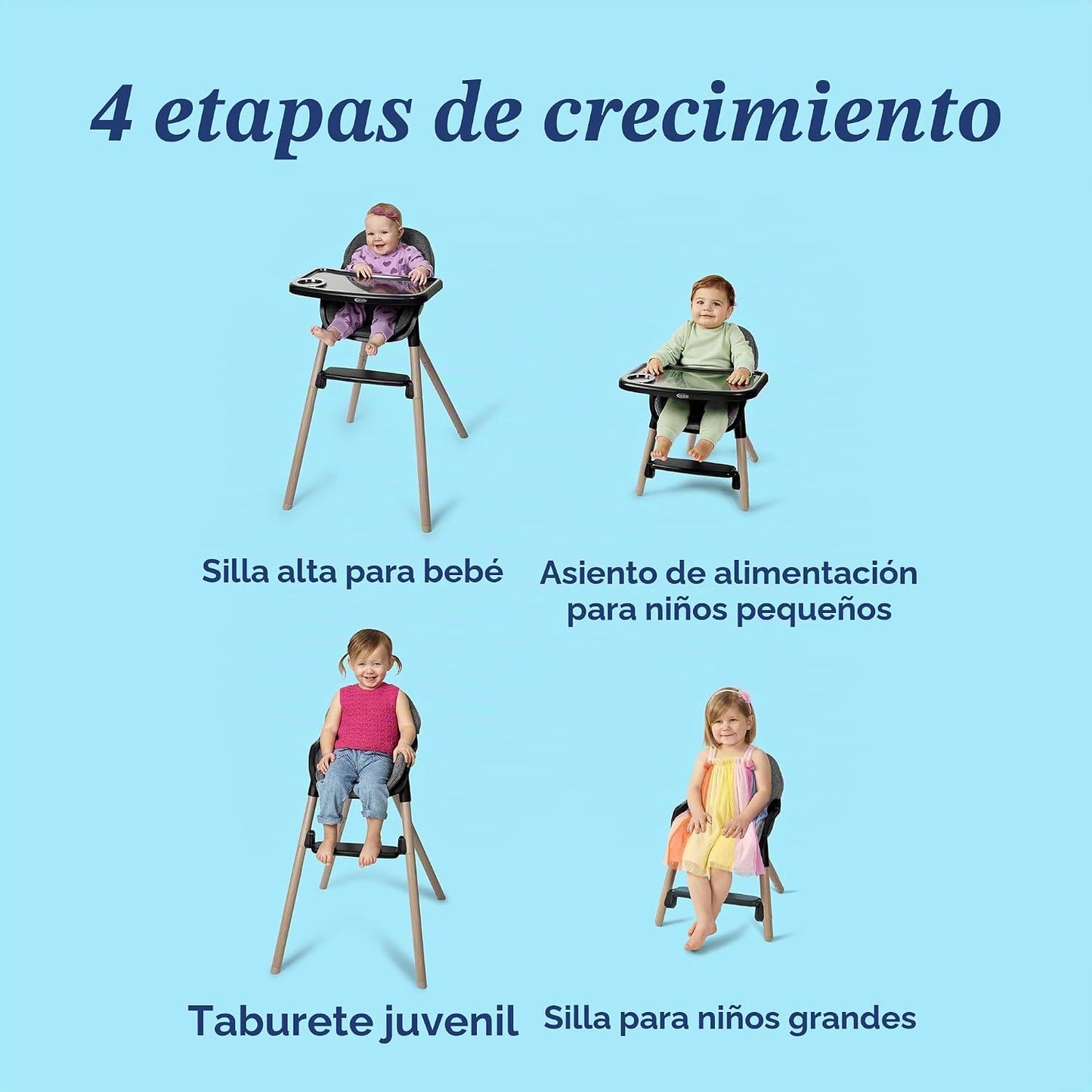 Graco Ready2Dine DLX - Silla alta 4 en 1, color Hazen | 4-en-1: Tro...