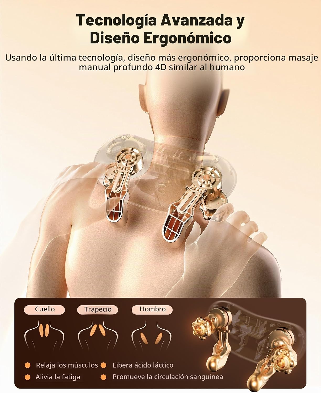 KNQZE Masajeador de cuello inalámbrico para aliviar el dolor de tej...