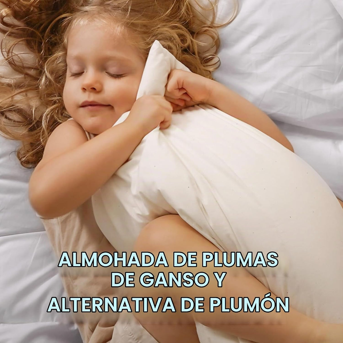 zibroges Juego de 2 almohadas de plumas tamaño Queen, almohada de p...