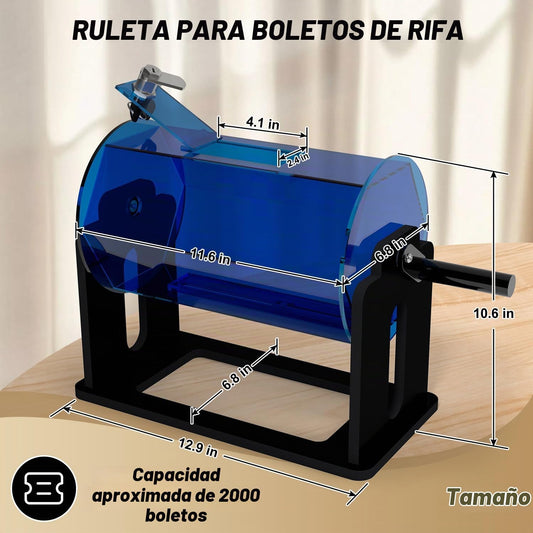 Spinner de tambor de boleto de rifa con mango de giro silencioso pa...