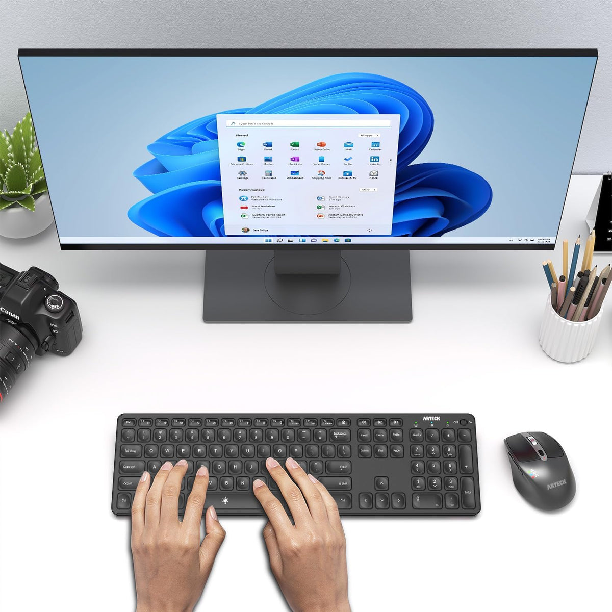 Arteck Teclado y Ratón Bluetooth Universal Multidispositivo Teclado...