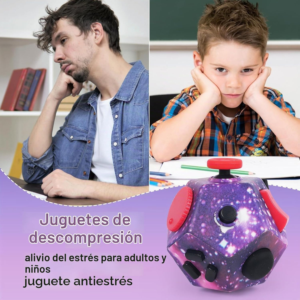 UOOEFUN Juguetes sensoriales cúbicos para personas inquietas, jugue...