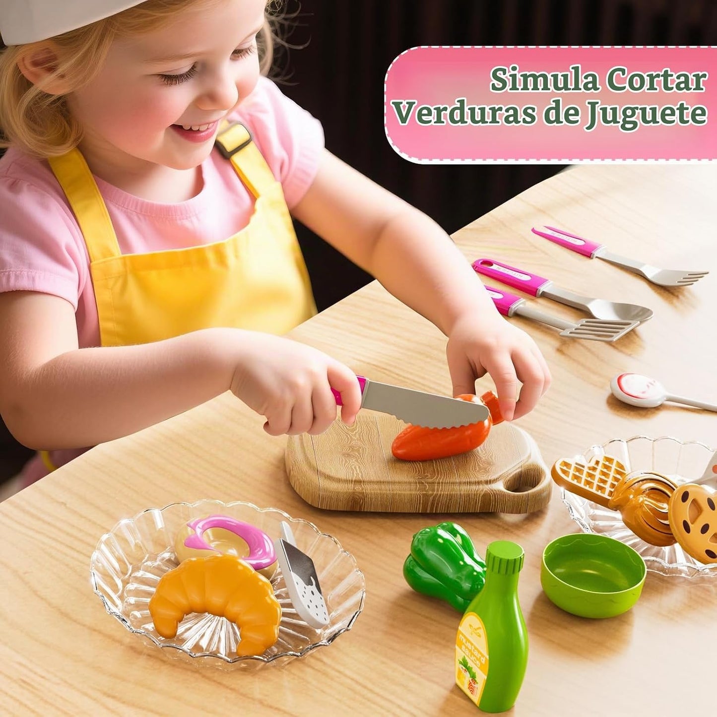 MSKOLER Juego de cocina para niños de 3-6 4-8 años, cocina de juego...