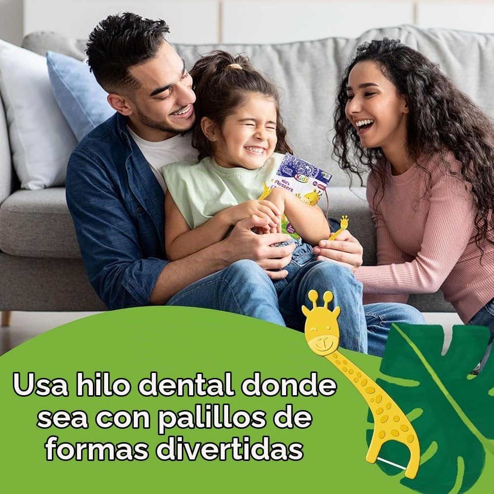 GuruNanda Púas de hilo dental, sabor a bayas, 90 unidades, para niñ...