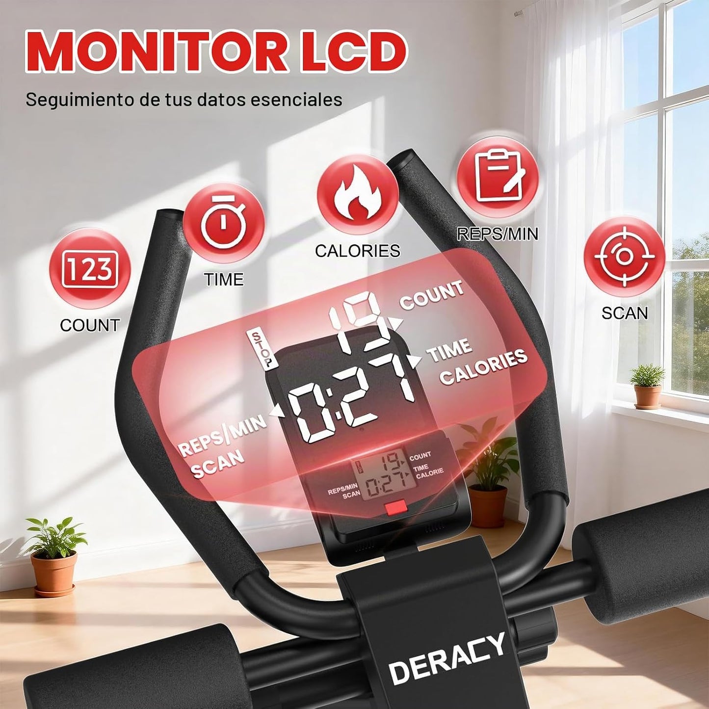DERACY Máquina de entrenamiento abdominal ajustable para abdominale...