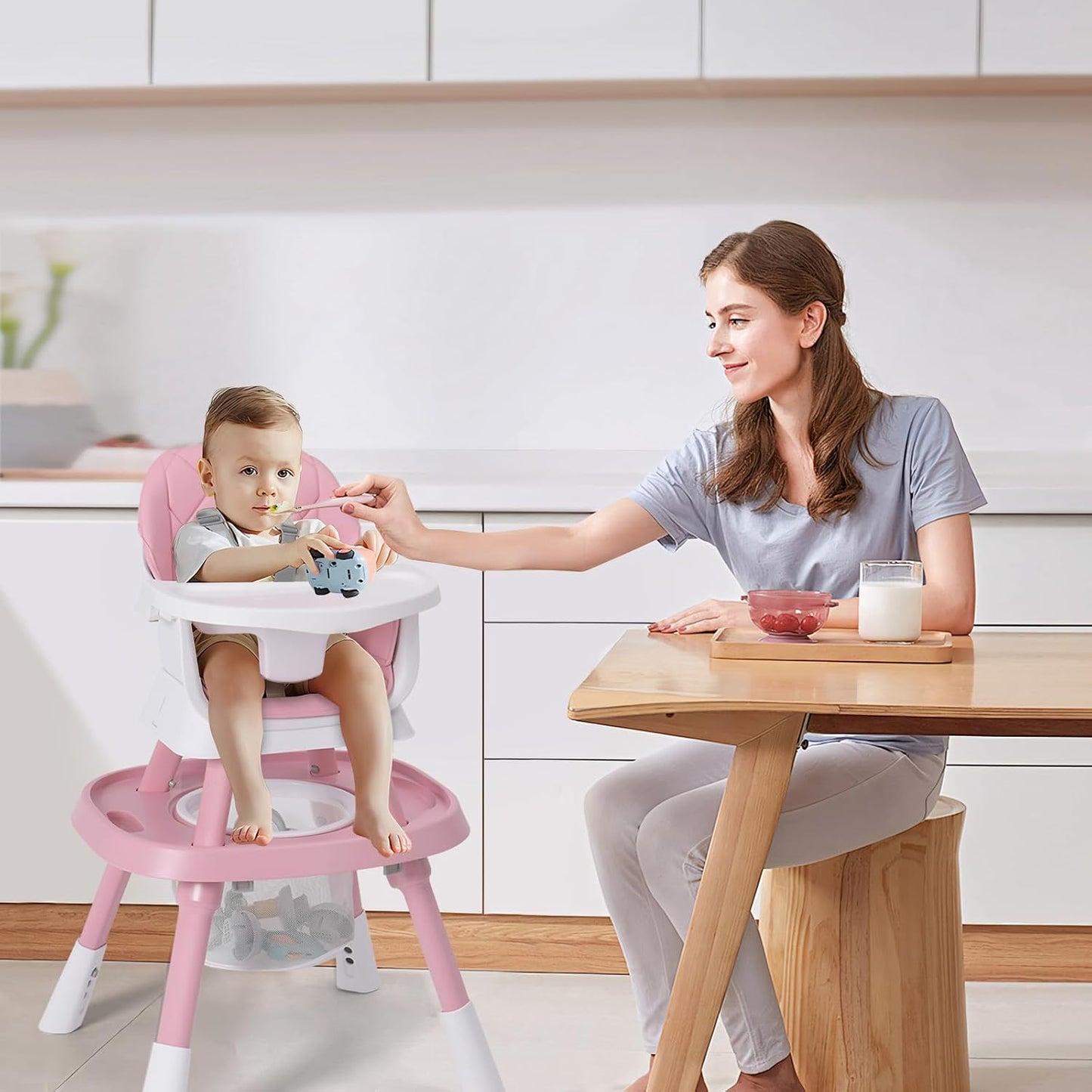 Babyliebe Silla alta para bebé 15 en 1, silla alta convertible para...