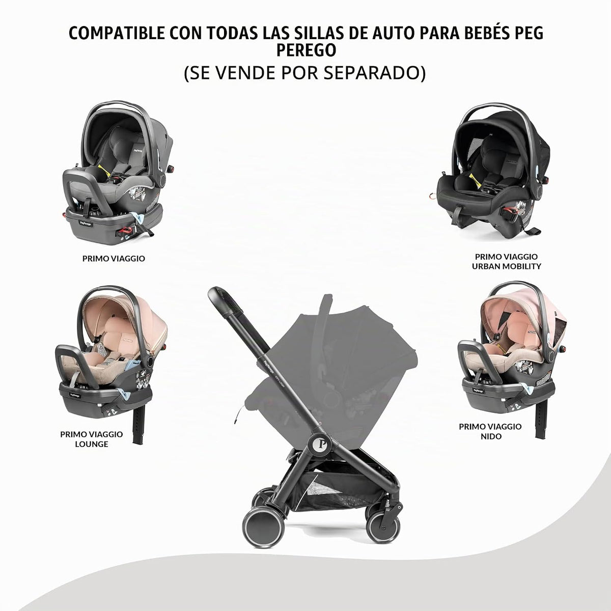 Combo de asiento y marco PEG City Loop - True Black | Sistema de vi...