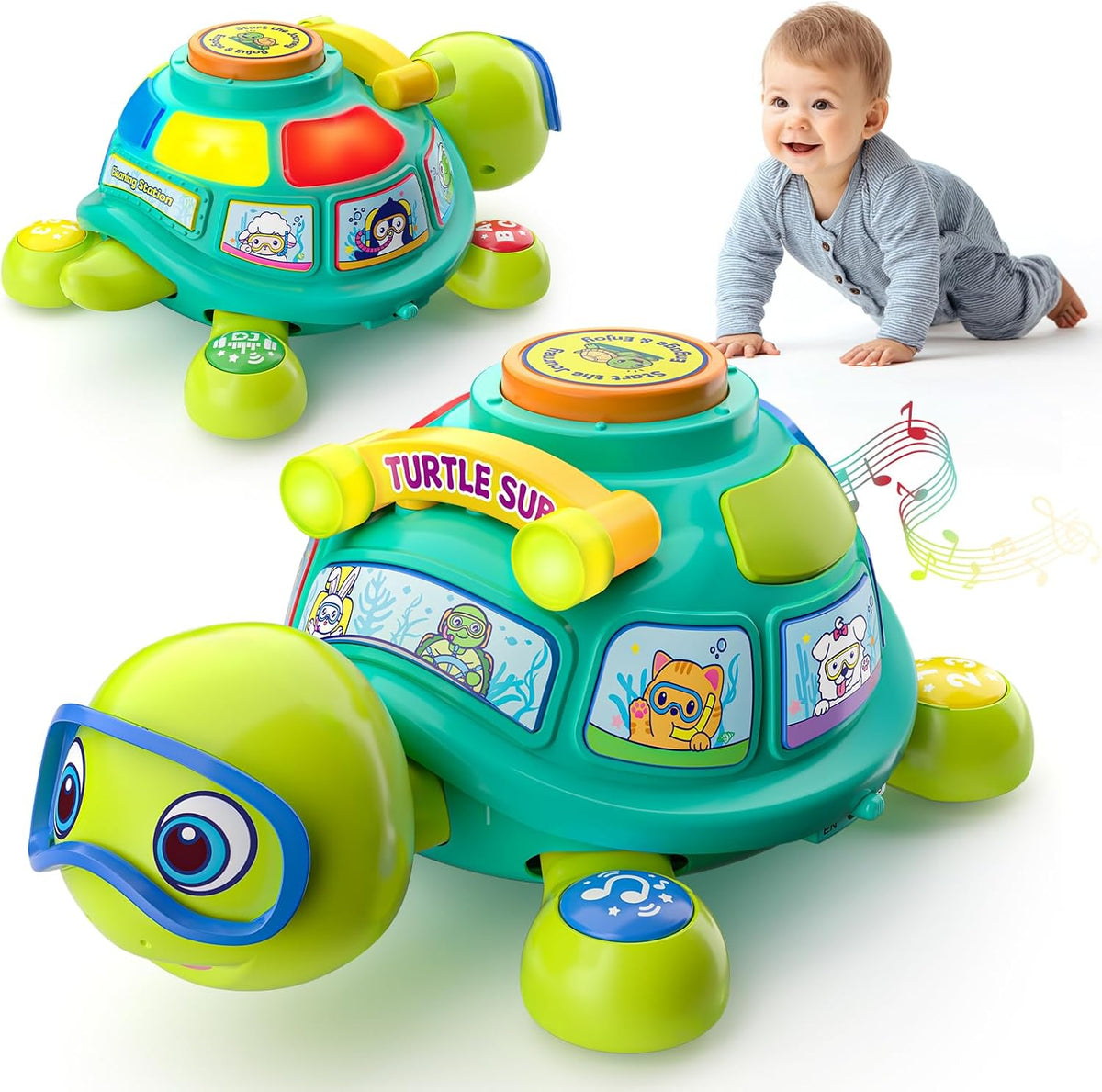 Zardali Juguetes para bebés de 6 a 12 meses, juguete musical de tor...