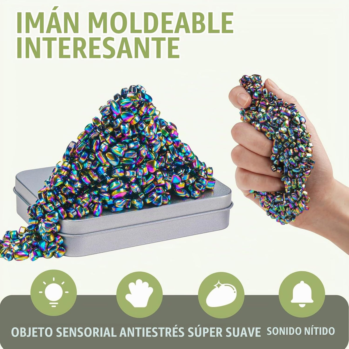 JUNYANG Bolas Magnéticas, 550+ Mini Masilla Magnética, con Cuentas...