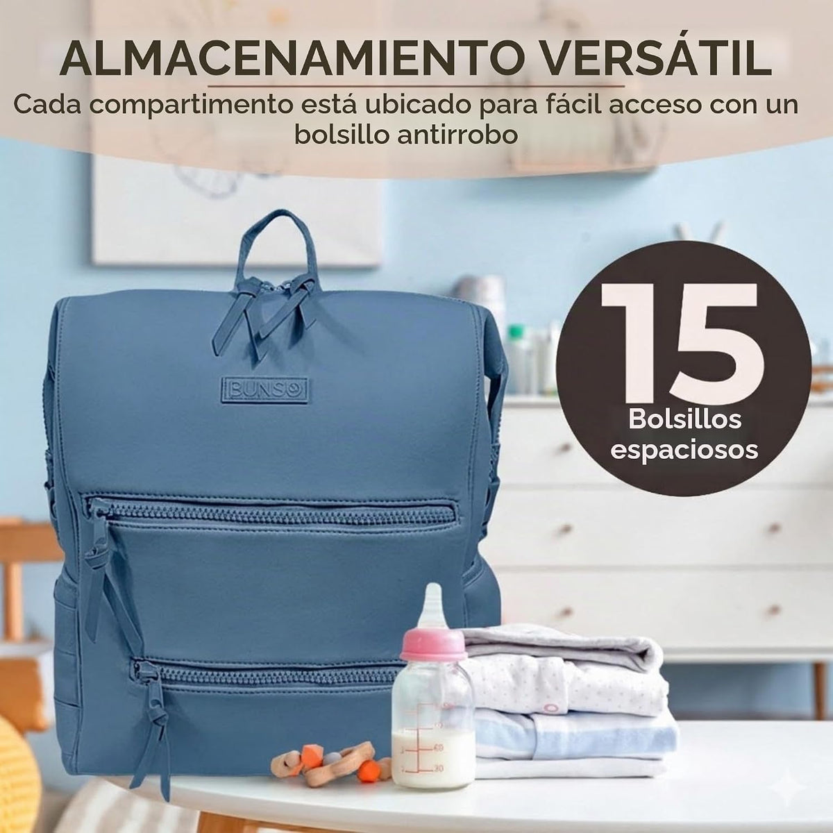 Bolsa de pañales de neopreno BUNSO: mochila minimalista y resistent...