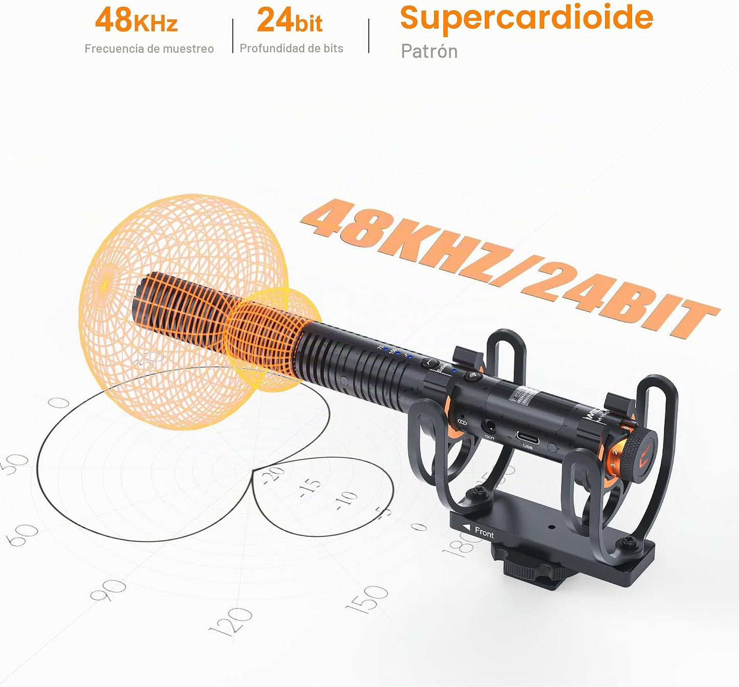 COMICA Micrófono Shotgun VM30, con Modos Inalámbricos, Salida Digit...