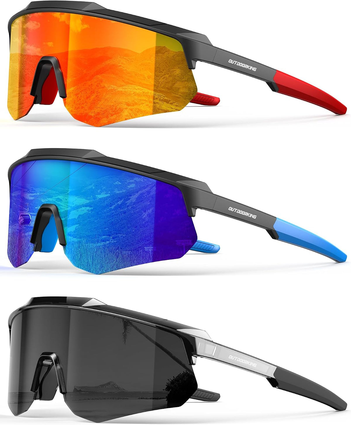 OUKEMAX Lentes de sol deportivos polarizados para hombres y mujeres...