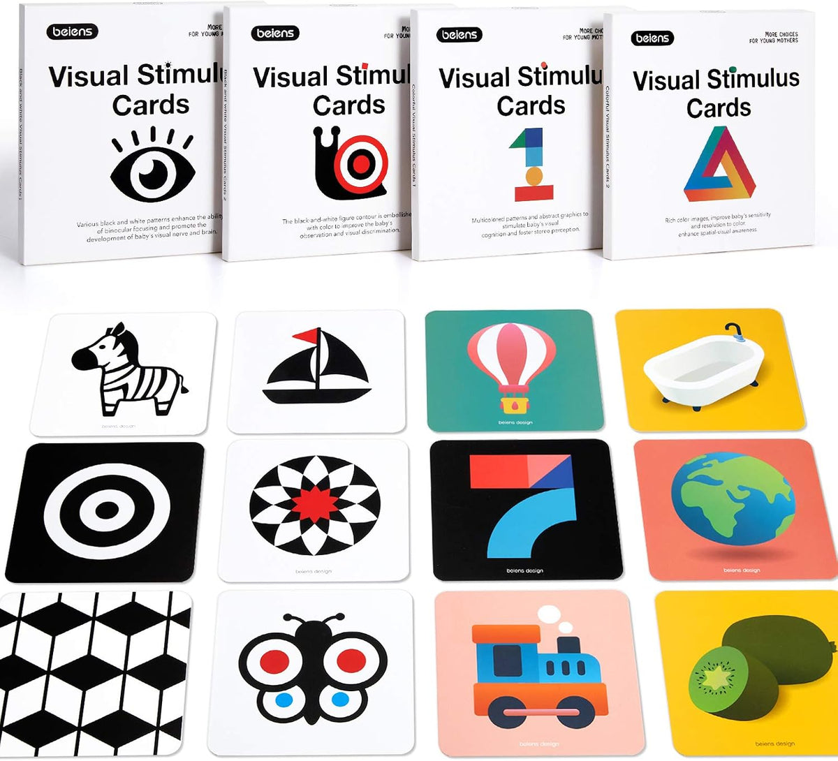 beiens Tarjeta flash del bebé del alto contraste, 80pcs 160Page tar...