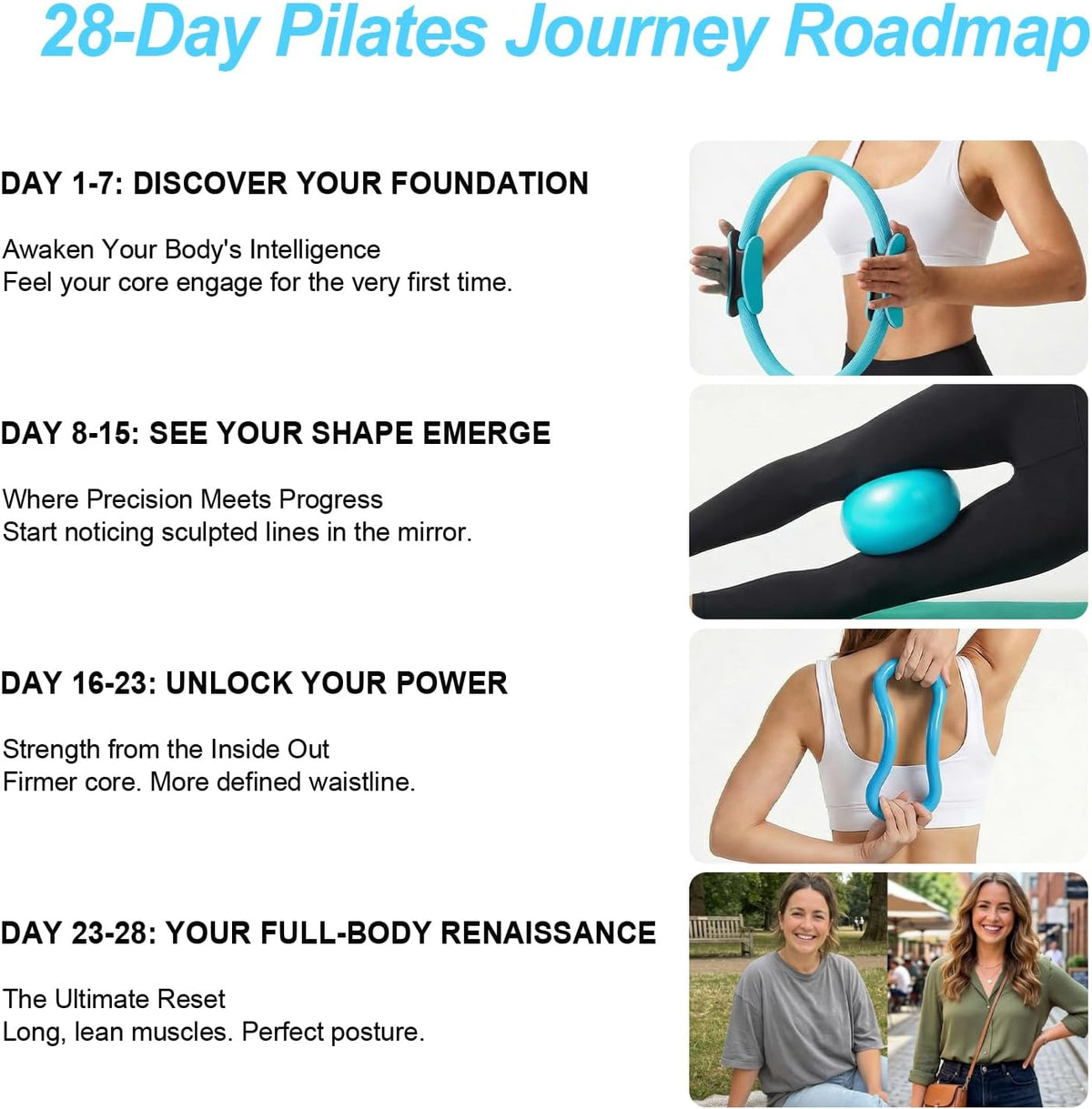 ElaraFit Home Juego de anillo y pelota de pilates para mujeres con...