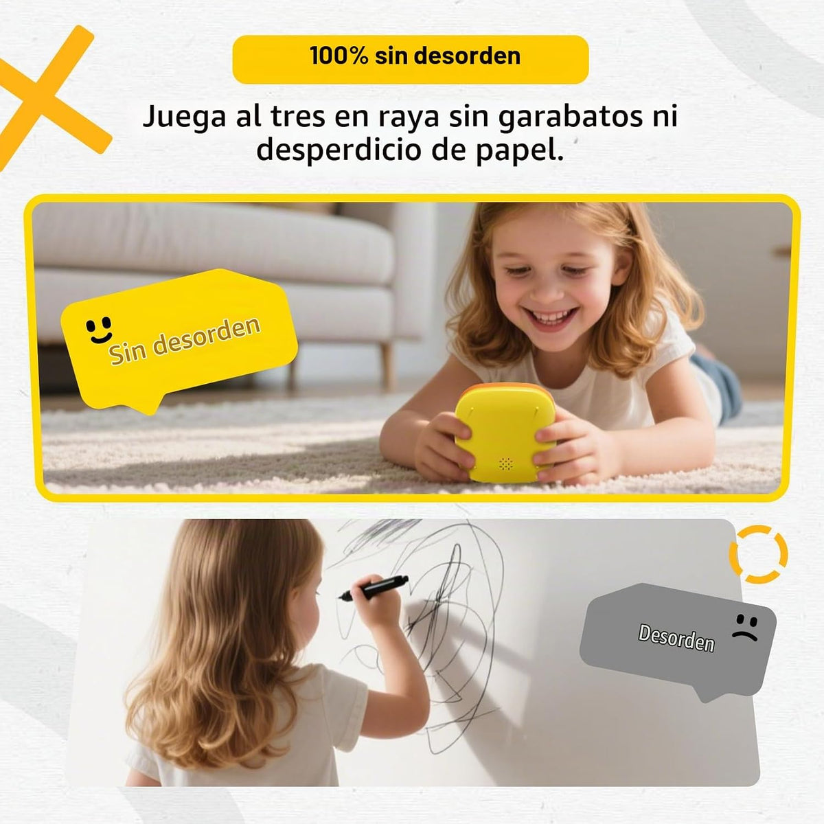 BearHonie Juego de mesa Tic Tac Toe 4 en 1 portátil electrónico de...