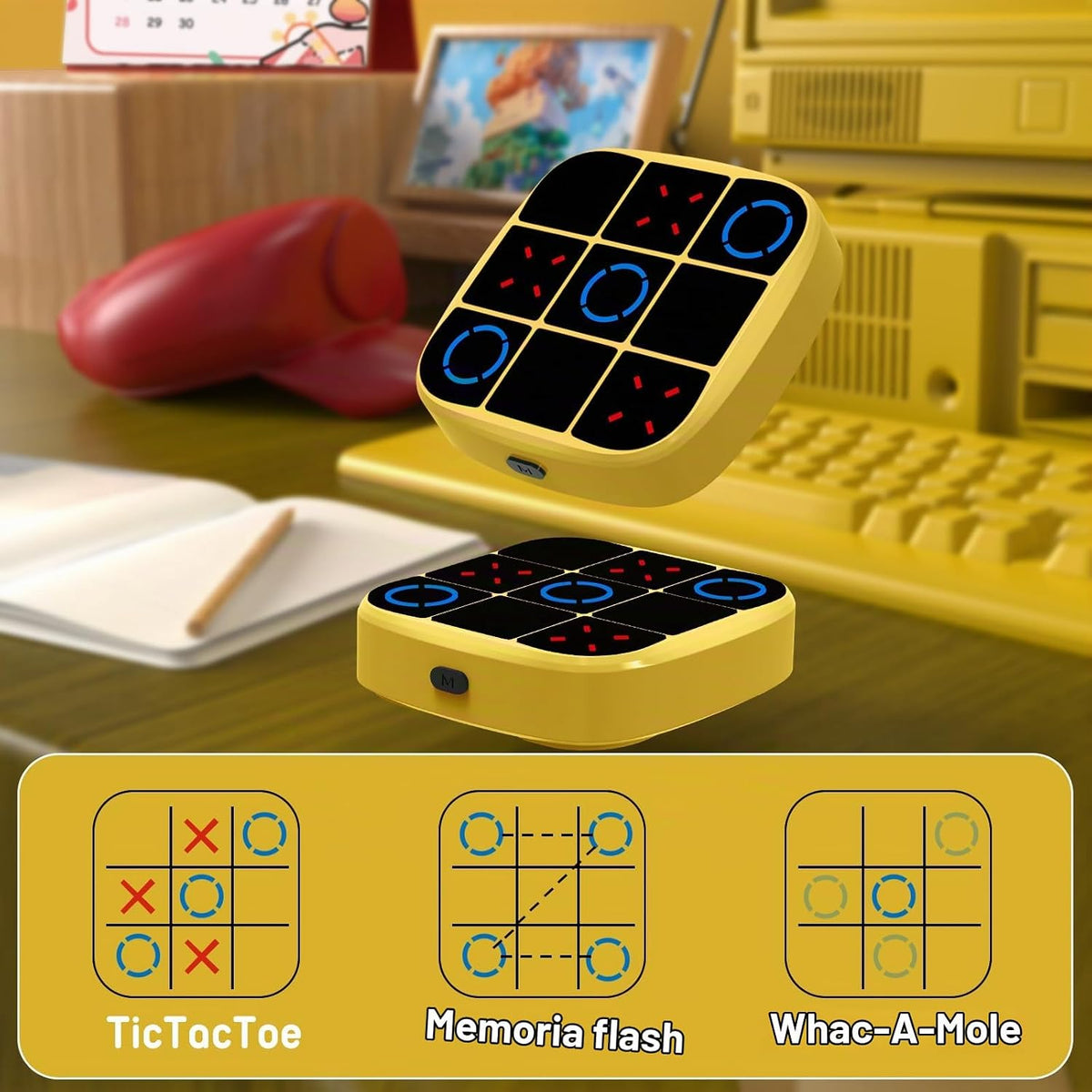 Juego de Tic-Tac-Toe Bolt, consola de juegos de rompecabezas portát...