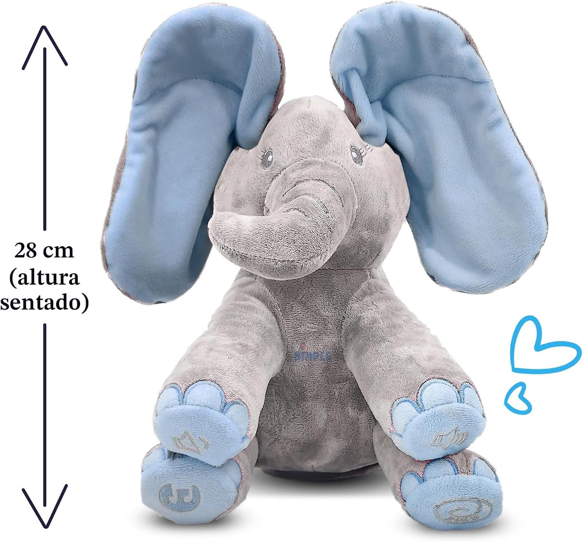 Dimple Kyle Peek A Boo Juguete de Elefante, Elefante de Peluche Int...