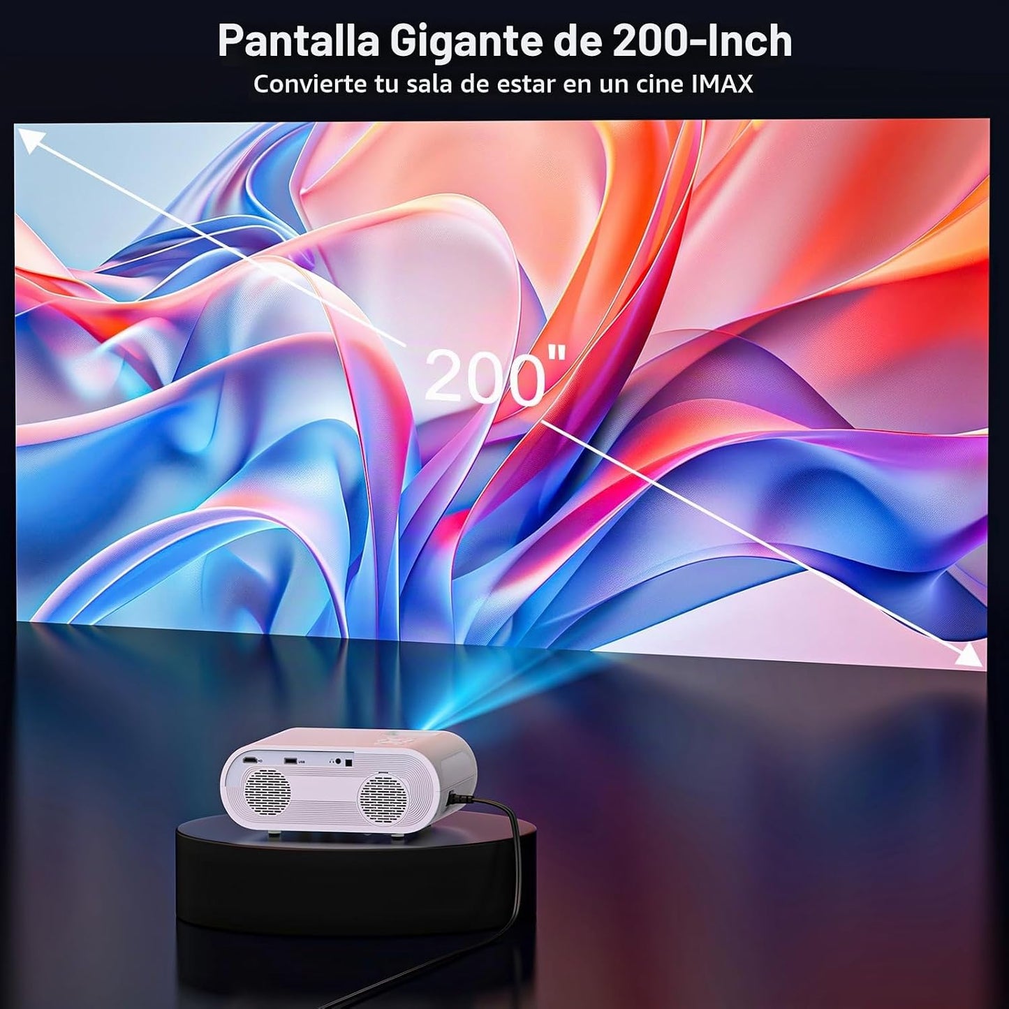 Proyector inteligente ANSI 1500, proyector HOMPOW 4K con WiFi y Blu...