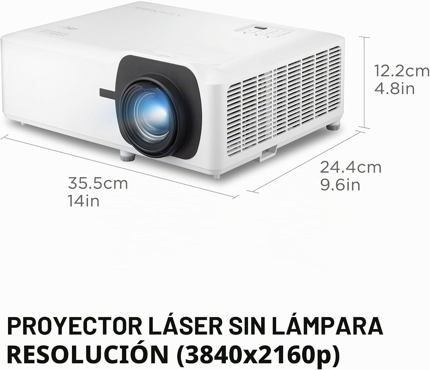 ViewSonic LS901-4K UHD Proyector Láser 4K con 5500 lúmenes, zoom óp...