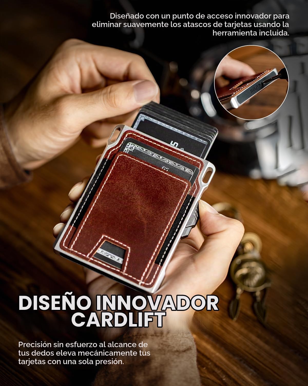 LORZOR Cartera táctica delgada, cartera minimalista para hombres, c...