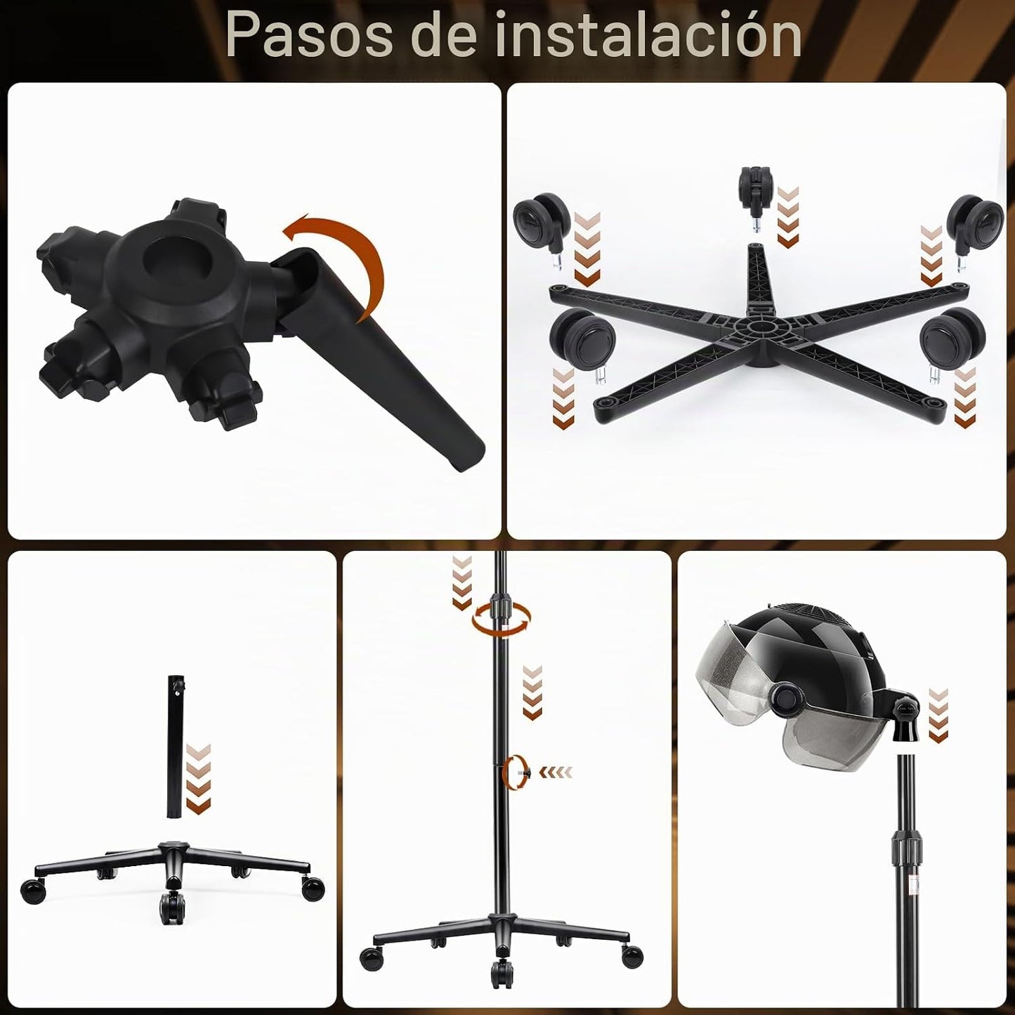 Secador de pelo con capucha con ajuste de tiempo, controles táctile...